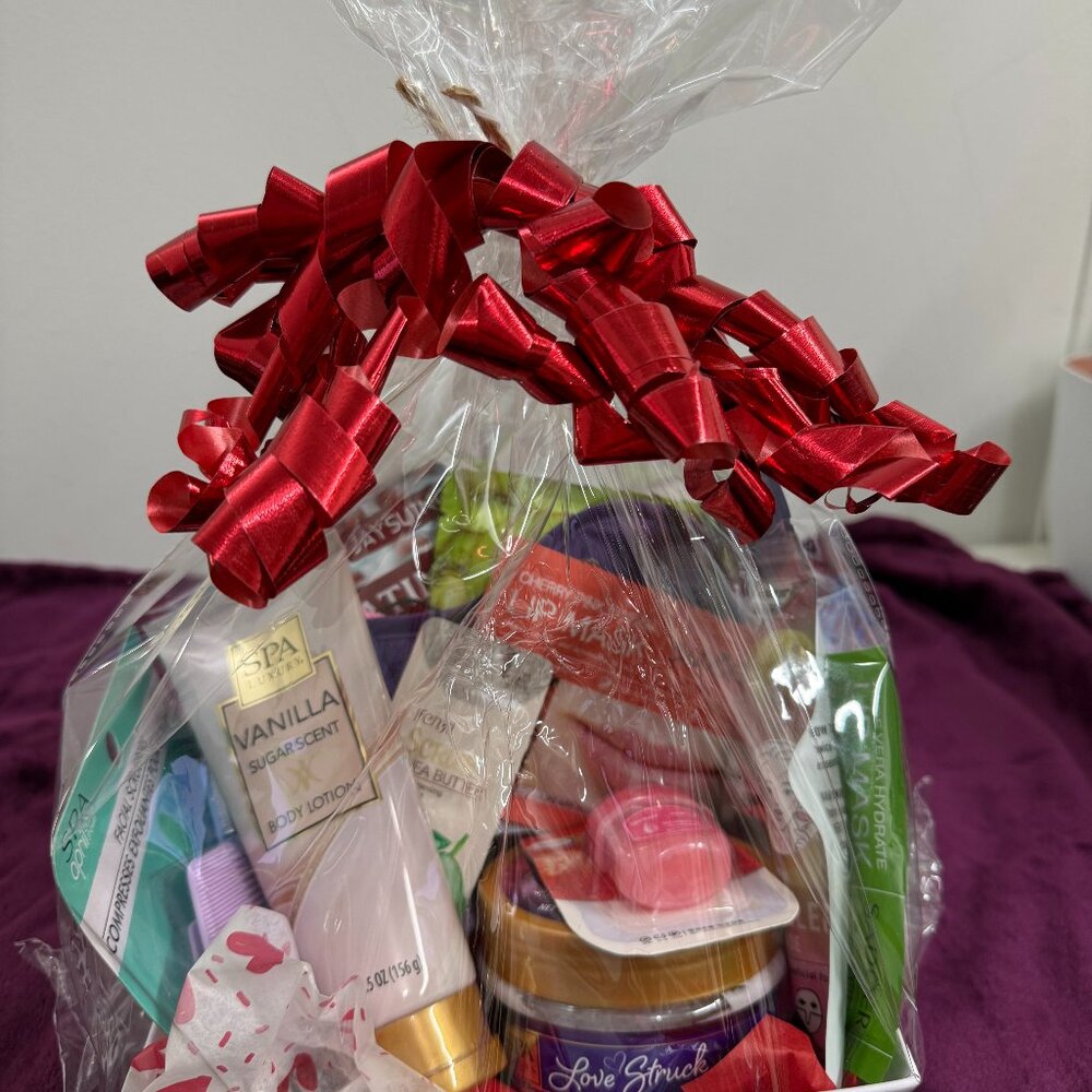 Valentine's Gift Basket - Skincare & Relaxation - Body Scrub, Masks & More